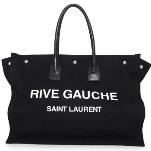 Saint Laurent Handbags - Saint Laurent Paris Rive Gauche Tote Bag Black